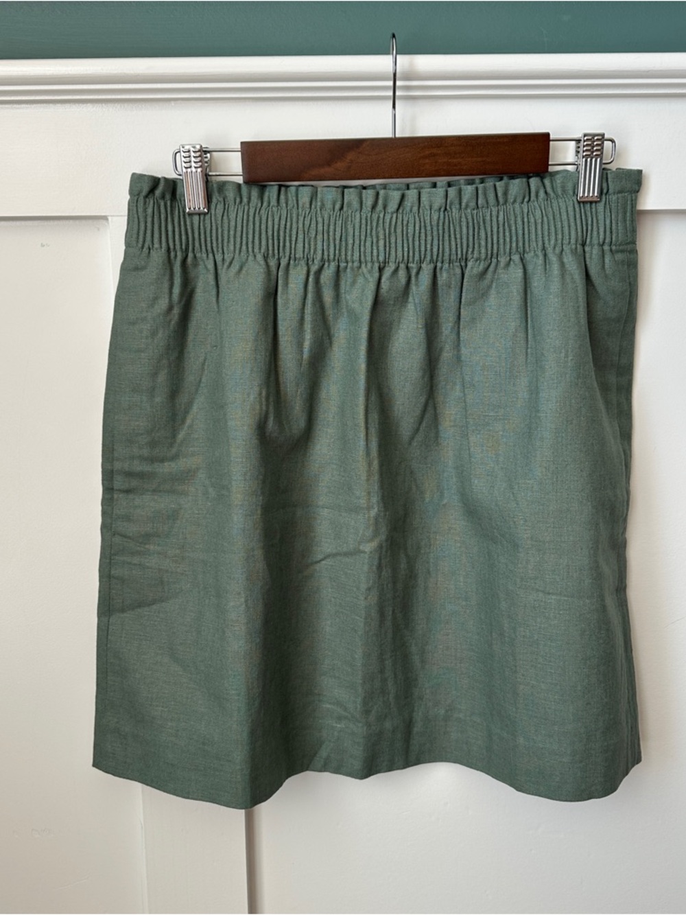 J. Crew Olive Green Elastic-Waist Mini Skirt
